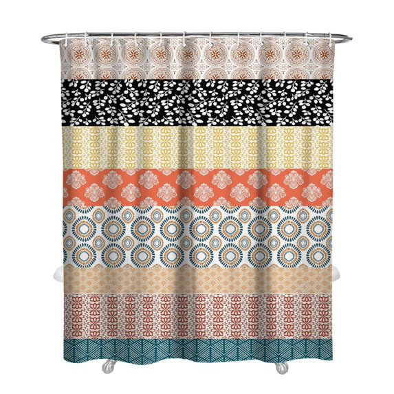 Waterproof Abstract Art Vintage Shower Curtain 72x84 Inch Boho Style Polyester Unique Shower Curtain for Bathroom Hotel Home Decor with 12 Plastic Hooks