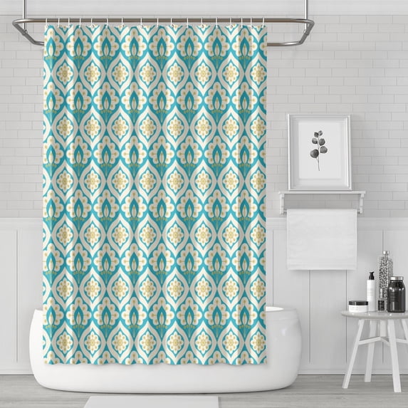 Waterproof Abstract Peacock Feather Shower Curtain 72x72 Inch Boho Style Polyester Unique Shower Curtain for Bathroom Hotel Home Decor with 12 Plastic Hooks
