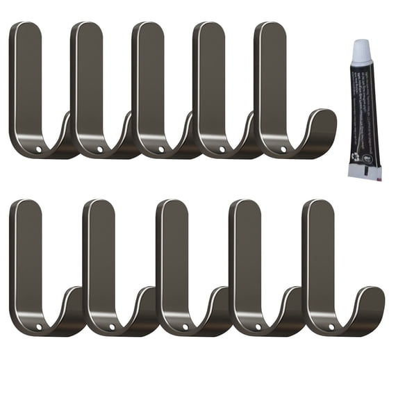 Waterproof Adhesive No Drill Hooks, Rustproof Heavy Duty Stainless Steel Wall Hooks, Bathroom Towel Hooks Stick on Kitchen Door, for Hanging Coat, Hat, Towel, Robe, Clothes