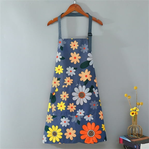 Waterproof Adjustable Kitchen Apron for Cooking Baking Cleaning Gardening, Durable Plastic Protective Coverall with Cute Design & Neck Strap Multicolor
