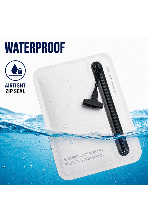 Waterproof Wallet Pouch, Airtight Zip Dry Bag for Cash, Cards, Keys and Earbuds, Beach and Travel Essential