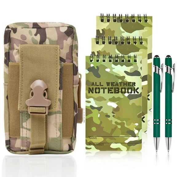 Waterproof All-Weather 6pcs Notebook 3×5 Inch Police Notepad with Windproof Pen and Storage Bag for Outdoor Activity Records