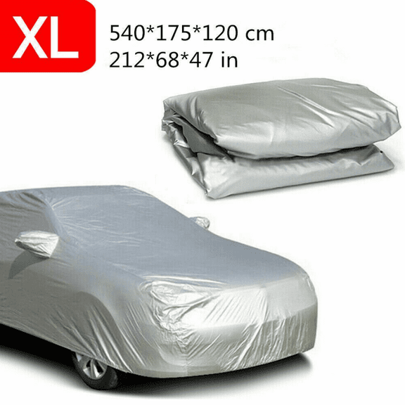Waterproof All-Weather Car Cover, Outdoor Full Coverage for SUVs, Windproof Snow & UV Protection, Silver(540*175*120cm)