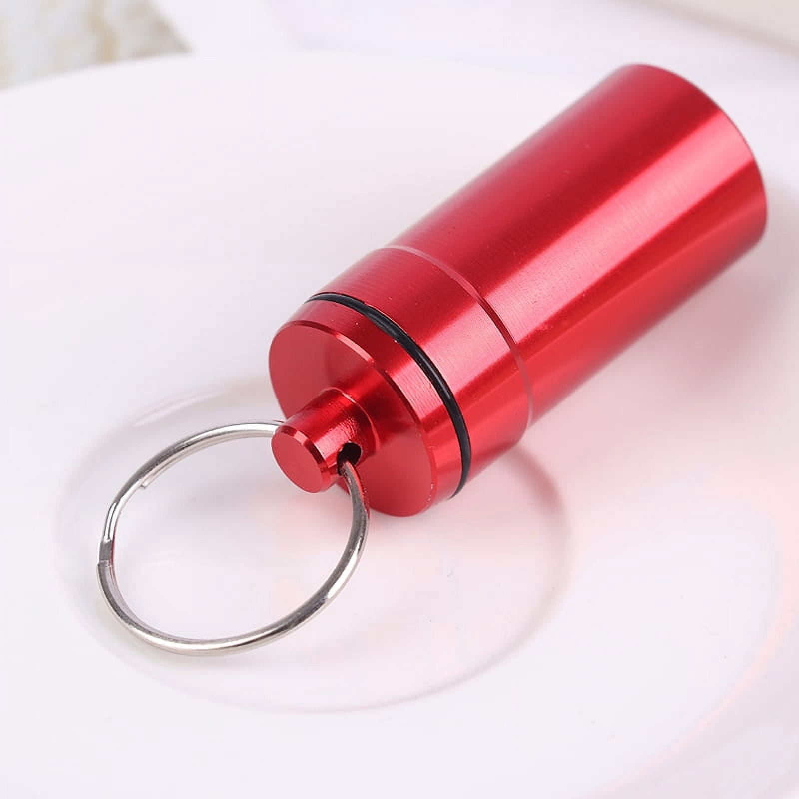 Waterproof Aluminum Pill Box Bottle Cache Drug Holder Keychain Medicine ...
