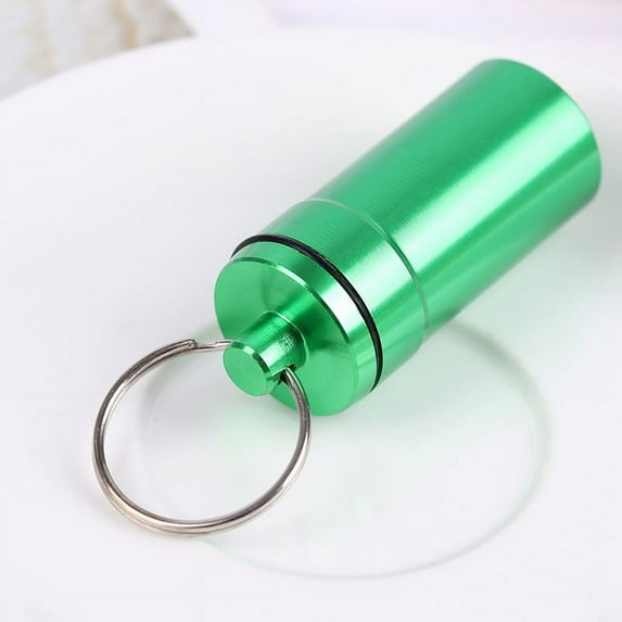 Waterproof Aluminum Pill Box Bottle Cache Drug Holder Keychain Medicine Box