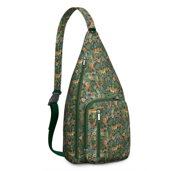 Waterproof Animal Sling Backpack for Women – Cute Wildlife Crossbody Bag with Adjustable Strap, Aesthetic Jungle & Forest Hiking Chest Bag for Travel & Outdoor Use