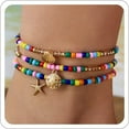 thumbnail image 1 of Waterproof Anklets for Women Summer Beaded Anklet Boho Hawaiian Seashell Foot Jewelry Gold Ankle Bracelets Beach Vacation Beach Accessories, 1 of 15