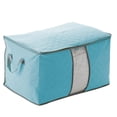 thumbnail image 1 of Waterproof Anti-Mold Moisture Proof Clothes Storage Container Zipper Bag with Clear Window Carry Handles for Blanket Comforter Bedding, Closet Storage Boxes, 1 of 6
