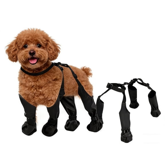 Waterproof,Anti-Slip Dog Boots for Small/Medium Dogs.Protects Paws on hot Pavement,Snow,and Outdoor Walks.Ideal for All SeasonsNon-Slip Reflective Pet Boots with Adjustable Straps.