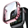thumbnail image 1 of Waterproof Apple Watch Screen Protector Case Series 10 42mm Accessories, iWatch Protective PC Face Cover Built-in Tempered Glass Film, Sweatproof Bumper for Women Men, 42 mm, Pink, 1 of 11