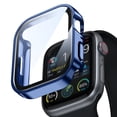 thumbnail image 1 of Waterproof Apple Watch Screen Protector Case Series 6/5/4/SE 40mm Accessories, iWatch Protective PC Face Cover Built-in Tempered Glass Film, Sweatproof Bumper for Women Men, 40 mm, Blue, 1 of 11