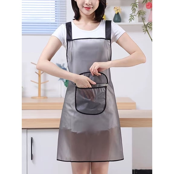 Waterproof Apron For Kitchen Bathroom Work Stain Dust Resistant With Neck Waist Tie Adjustable Gift For Mother's Day Father's Day