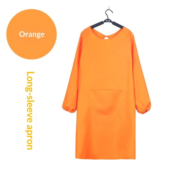 Waterproof Apron Long Sleeves Smock Overalls Work Apron for DishWashing, Lab Work, Dog Grooming, Cleaningorange
