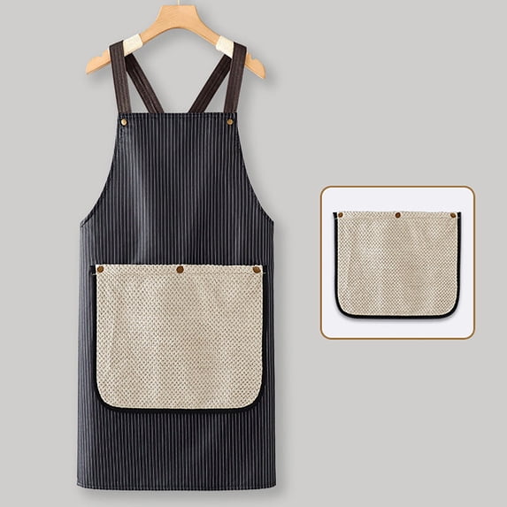 Waterproof Apron with Pockets for Women and Men Cross Back Design with Towel Machine Washable Kitchen Apron for Cooking Grilling Painting Cleaning Gardening(with Replacement Hand Towel)