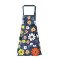 thumbnail image 1 of Waterproof Aprons for Dishwashing, Waterproof Apron, Waterproof Fabric, Adjustable Neck Strap, Floral Pattern, Home and Kitchen Products, Blue Base, 1 Pc, 1 of 5