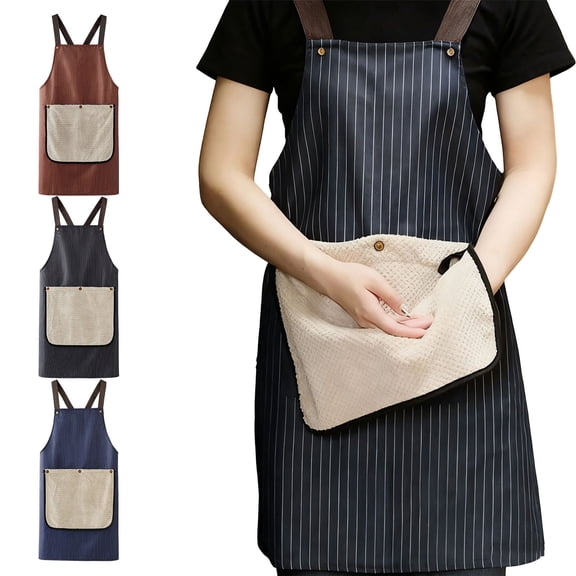 Waterproof Aprons with Detachable Hand Towel for Kitchen Cooking and Baking, Durable and Easy to Clean for Home Chefs and Culinary Enthusiasts Topliu