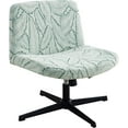 thumbnail image 1 of Waterproof Armless Chair Cover - High Stretch Flocked Fabric, Non-Slip Protection Against Stains & Spills (Palm Leaf Pattern, Standard Size), 1 of 6