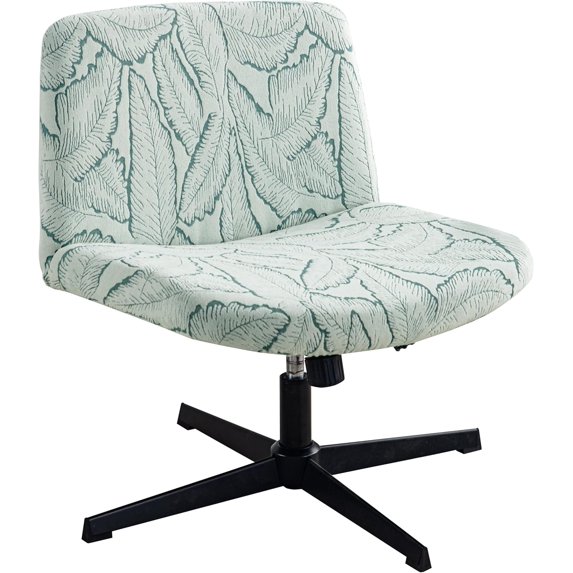Waterproof Armless Chair Cover - High Stretch Flocked Fabric, Non-Slip Protection Against Stains & Spills (Palm Leaf Pattern, Standard Size)