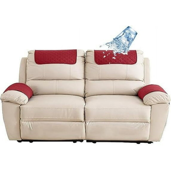 Waterproof Armrest & Headrest Cover for Recliner Sofa - 2 Seater, 4pcs (Color: #10)