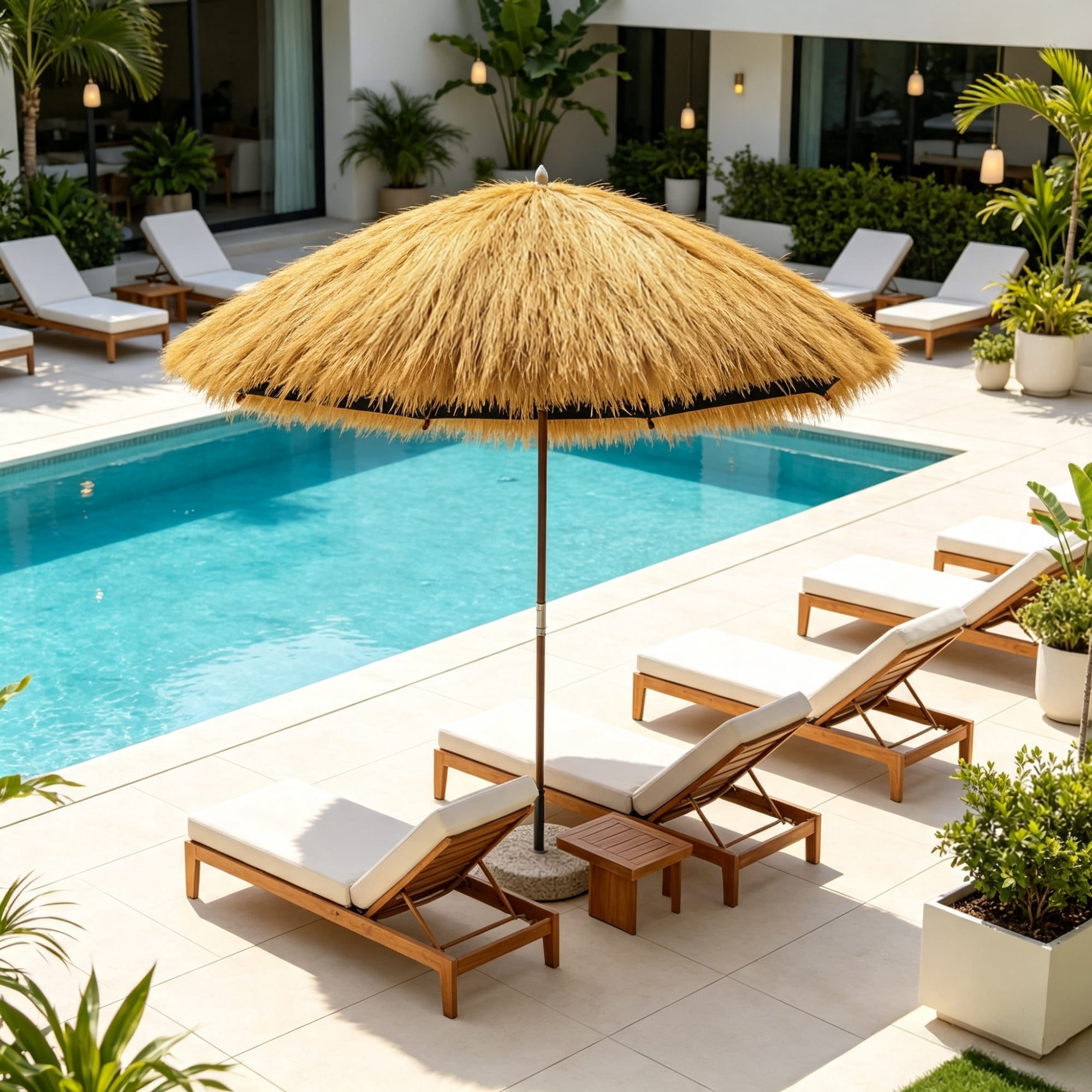 Waterproof Artificial Thatch Roof Roll (1.3 x 3.9 ft) for Bar & Tropical Decor(Only artificial thatched roof roll)