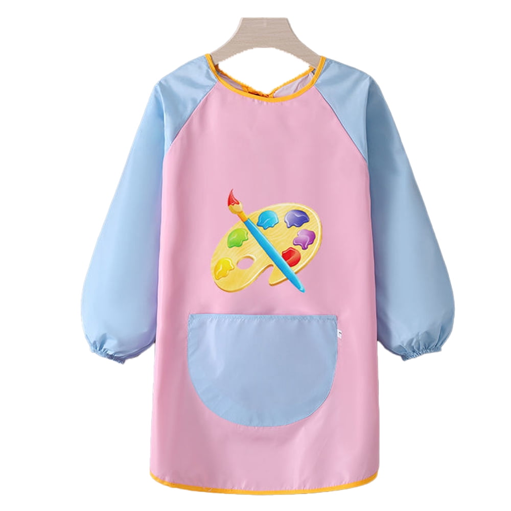 OUNONA 1pc Kids Painting Aprons Useful Durable Pink Arts Aprons Art Craft  Apron Smock Drawing Painting Smock for Children Pupils Kids 