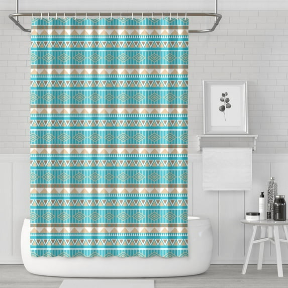 Waterproof Aztec Tribal Print Shower Curtain 72x72 Inch Boho Style Polyester Unique Shower Curtain for Bathroom Hotel Home Decor with 12 Plastic Hooks