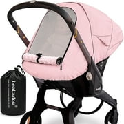 Waterproof Baby Car Seat Cover Compatible with Doona Car Seat and Stroller,Patented Windproof Car Seat Canopy for Girls, Keeps Babies Warm and Cozy(Pink)