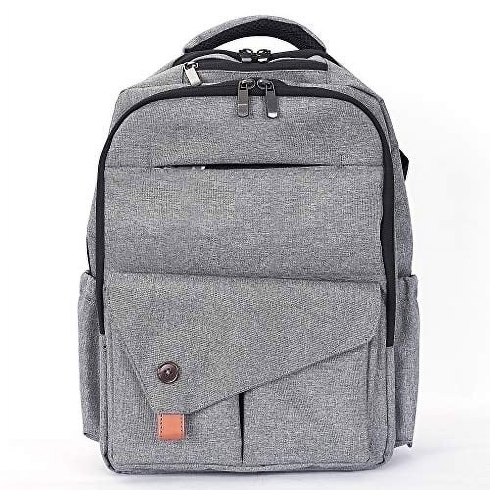 Waterproof Baby Diaper Bag with Changing Mat, Pockets, and Stroller Straps, Gray - image 1 of 9