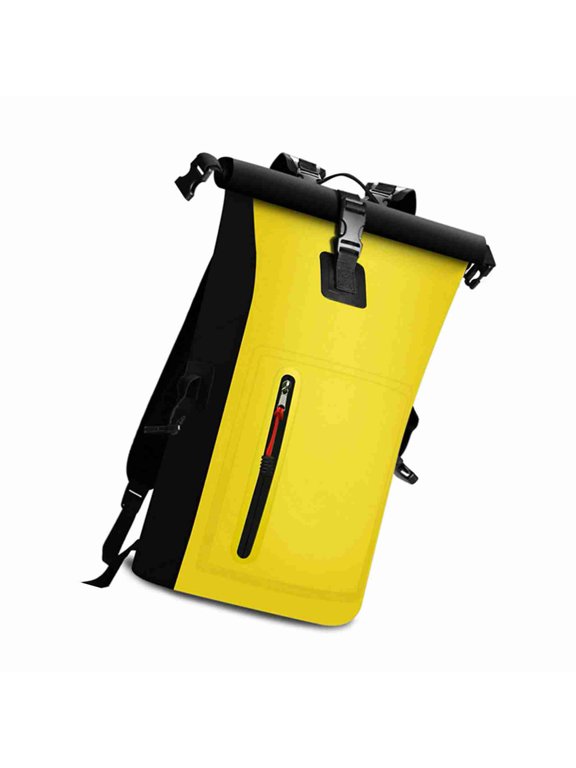 Waterproof Backpack Bag Waterproof Backpack Heavy Duty Roll-Top Closure Swim Bag with Front-Zipper Pocket
