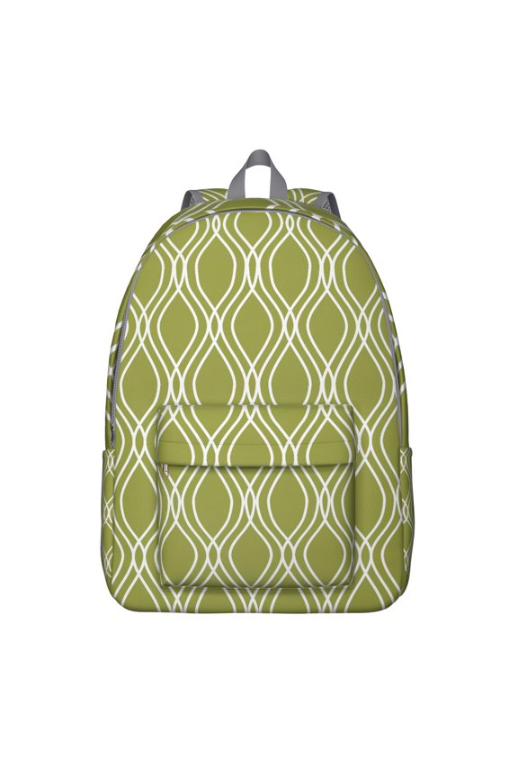Waterproof Backpack Featuring Retro Buffalo Plaid and Striped Checkered Fusion – Geometric Moroccan Inspired Design, Perfect for Students