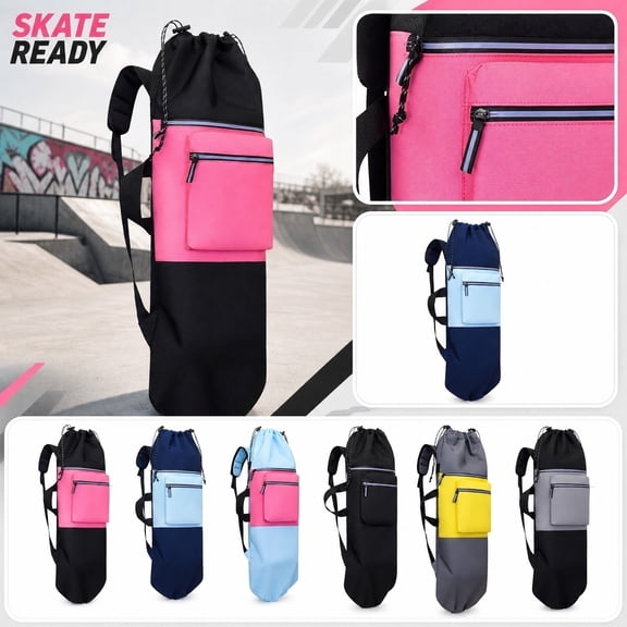 Waterproof Backpack Longboard Skateboard Carry Bag Waterproof Backpack for Travel Outdoor Backpack Sports Backpack Black 1 Pack