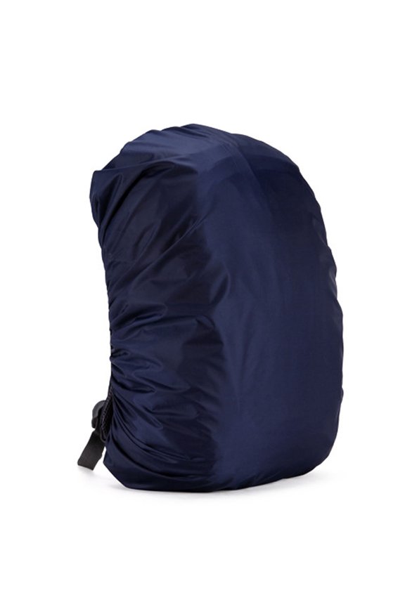 Waterproof Backpack Rain Cover, Hiking Backpack Cover with Elastic Strap, Reusable Pack Cover for Camping Cycling Commute, Dark Blue Size S