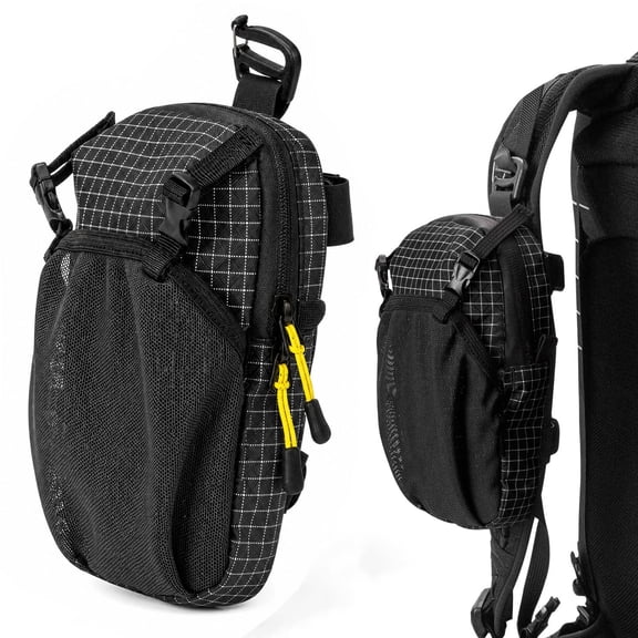 Waterproof Backpack Strap Pouch, Lightweight Phone Pocket Attachment for Hikers, Travel & Outdoor