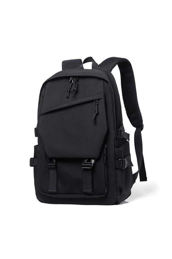 Waterproof Backpack Trendy Travel Bag High Capacity with Side Pockets Daily Bag for Men Women (black)