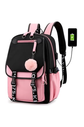 Waterproof Backpack Women USB Charging Bookbags College Computer Rucksack Travel Shoulder Bag