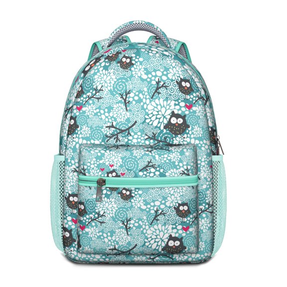 Waterproof Backpack for Teens - Snowy Owl Design with Spinal Support & Organized Storage Compartments
