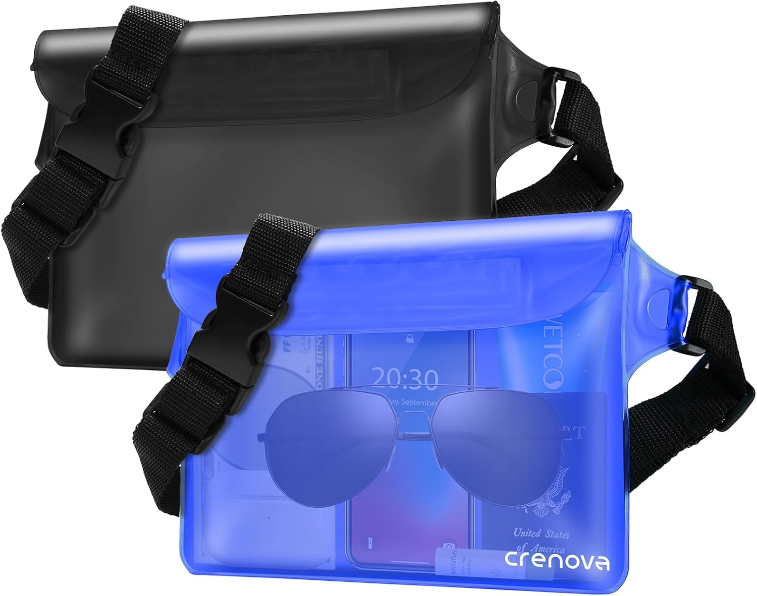Waterproof Bag Fanny Packs for Women, Cruise Vacation Essentials Pouch Phone Passport Purse, Floating Dry Bags Beach Water Park Boating Fishing Diving Surfing Kayaking Accessories