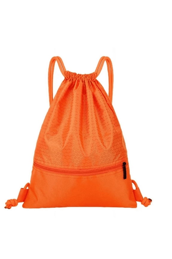 Waterproof Bag,String Backpack,Drawstring Bags,Waterproof Drawstring Bag,Drawstring Backpack Waterproof,Waterproof Draw String Back Sack With Zip Pocket(Orange 19.7*16.5in)from ANMUYUM