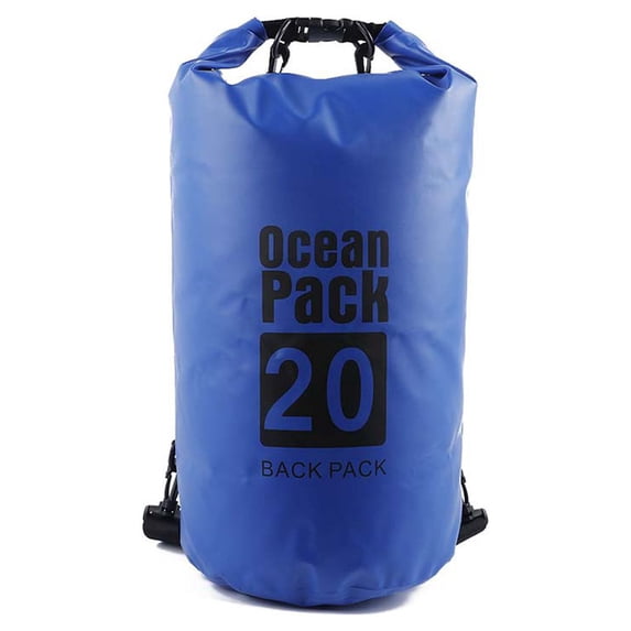 Waterproof Bags Multifunctional Outdoor Backpack Large-Capacity Equipment Foldable Kayak Rafting Bag Pool Beach Sports Gem Blue 30L Shoulders
