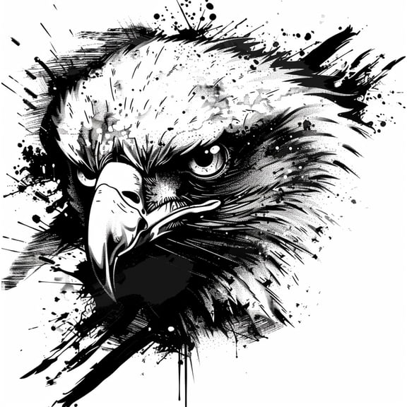 Waterproof Bald Eagle Vinyl Decal for Vehicles, Ink Splash Art Style Sticker for Car Windows Trucks & Motorcycles, Patriotic American Bird