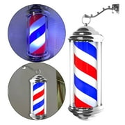 Waterproof Barber Pole LED Light ,Retro Style Hair Salon Shop Sign ,Rotating Wall Lamp ,W/ Hanging Bracket ,Save for Outdoor Hairdressing 40cm Red Blue White