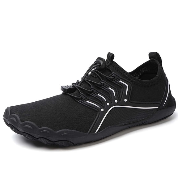 Waterproof Barefoot Shoes for Women Men Trail Running Non- Wide Toe Box Aqua Sneakers for Gym Beach Swimming Cycling Lightweight Breathable(Black/35)