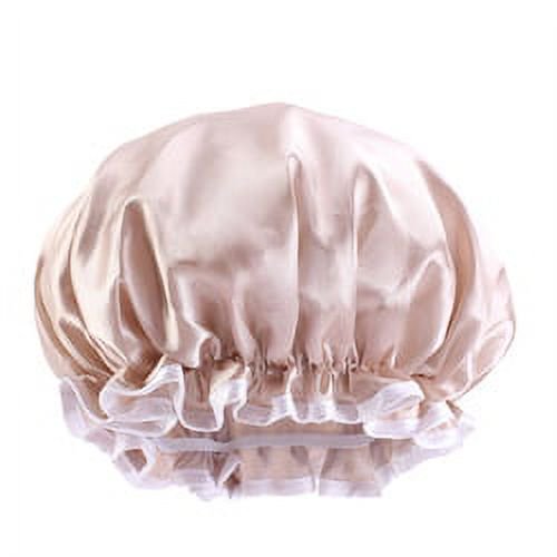 Waterproof Bath Shower Cap Stylish Reusable Adjustable Luxury Satin Silk Lined PE _08
