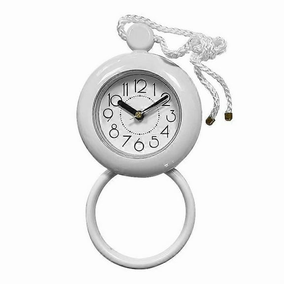 Waterproof Bathroom Clock Shower Clock with Hanging Towel Waterproof Clocks for Bathroom Kitchen Timer Clocks (White)