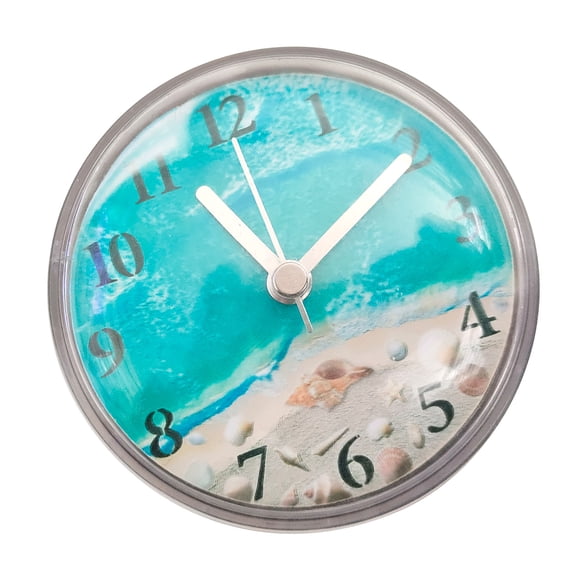 Waterproof Bathroom Clock Small Digital Shower Wall Clock with Easy Reading Face for Bathroom Pool Supplies(Suction Cup)
