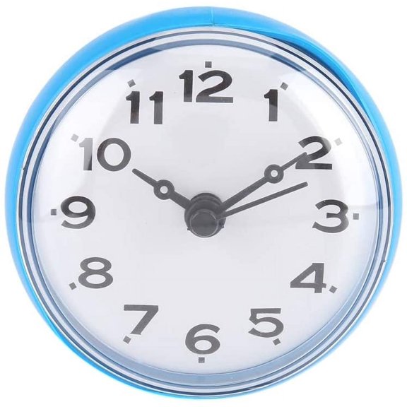 Waterproof Bathroom Shower Clock, Suction Cup Wall Clock Mini 2.8"x1.6" Battery Operated Silent Analog Timer for Bath Washroom Kitchen Toilet Window Mirror Home Office School Time Management