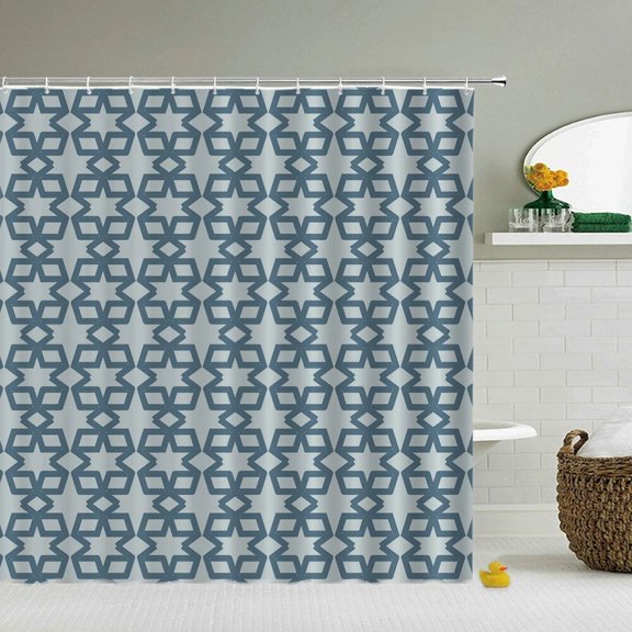 Waterproof Bathroom Shower Curtains Retro Geometric Pattern Washable Fabric Bath Screen 240X180 3D Print Decor Shower Curtain
