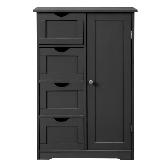 Waterproof Bathroom Storage Cabinet, 4 Drawers, White, Floor Mount