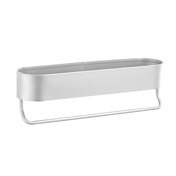 Waterproof Bathroom Storage Rack Rustproof Floating Wall Shelf with Towel Bar Strong Bearing Aluminum Storage Shelf