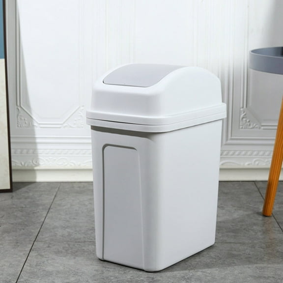 Waterproof Bathroom Can With Flip Lid â Swing Top Garbage Bin, Leak-Proof & Multi-Use for Kitchen, Car, Office, RV, LANBB Can (13.4"x9.8"x6.7")